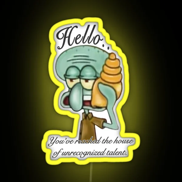 Squidward Unrecognized Talent RGB Neon Sign
