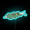 Squished Plankton Hydro Flask Water Bottle with Neon Sign Inspired by SpongeBob SquarePants.