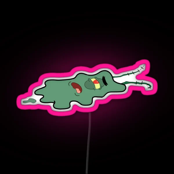 Squished Plankton Hydro Flask Spongebob Vsco Water RGB Neon Sign