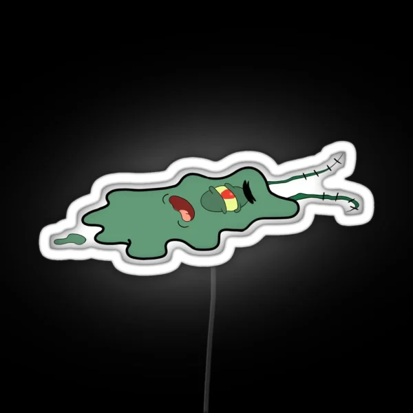 Squished Plankton Hydro Flask Spongebob Vsco Water RGB Neon Sign