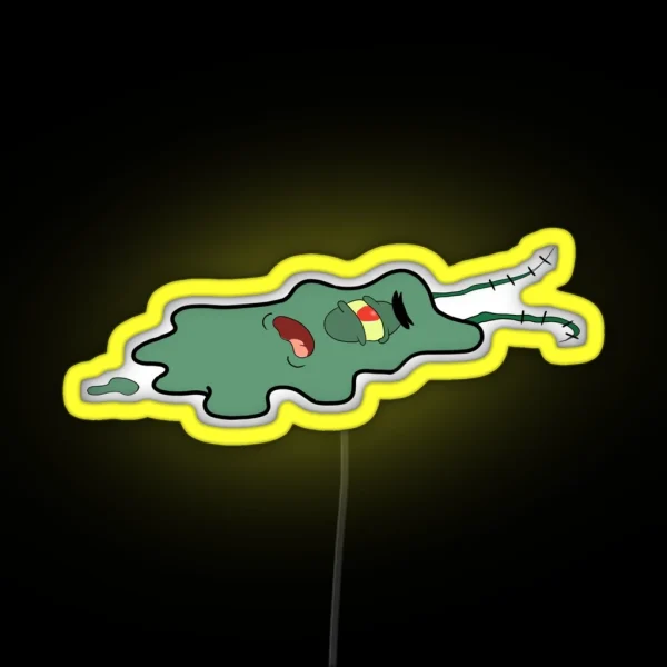 Squished Plankton Hydro Flask Spongebob Vsco Water RGB Neon Sign