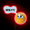 RGB neon sign displaying "SRSly" in vibrant red