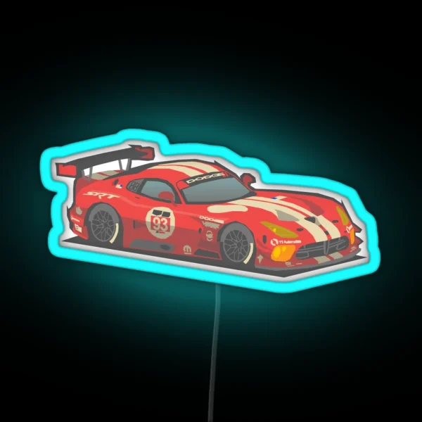 SRT Viper GT3 R RGB Neon Sign