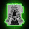 Dragon Ball Z character Gogeta in SSJ 4 form with a neon green glow.