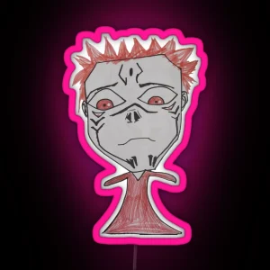 Ssukuna Jujutsu Red Dress On Sad Curse RGB Neon Sign