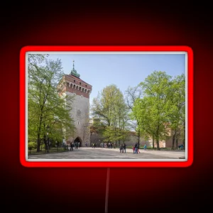 St Florian S Gate And Planty Park Stare Miasto Old Town Krakow RGB Neon Sign