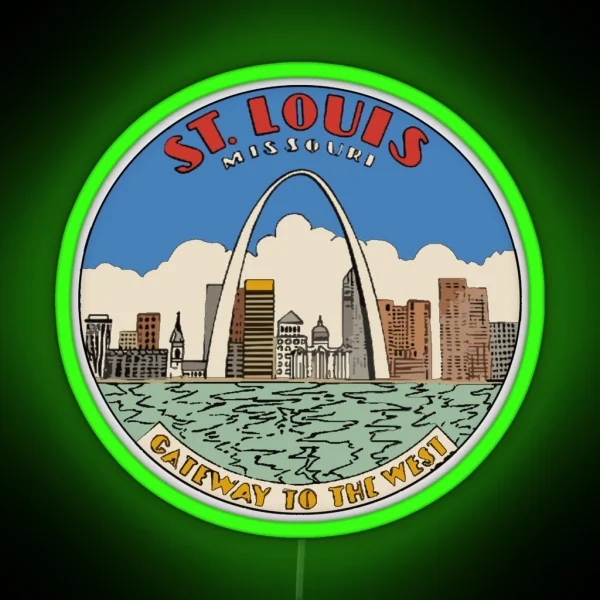 St Louis Missouri Vintage Style RGB Neon Sign