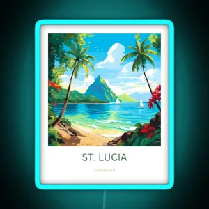 St Lucia Caribbean RGB Neon Sign