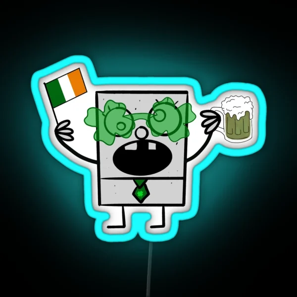 St Patrick S Day Doodle RGB Neon Sign