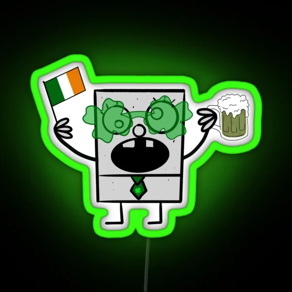 St Patrick S Day Doodle RGB Neon Sign