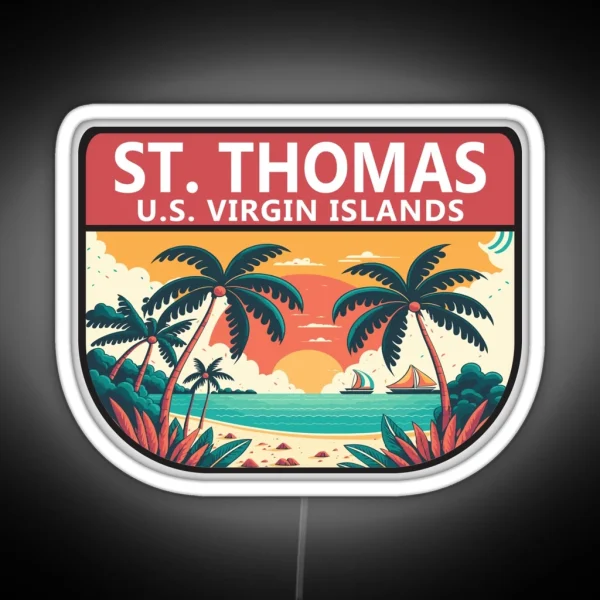 St Thomas U S Virgin Islands Retro Emblem RGB Neon Sign