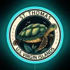 St Thomas USVI Turtle Badge RGB Neon Sign