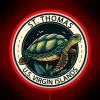 Turtle badge neon sign in St Thomas, US Virgin Islands