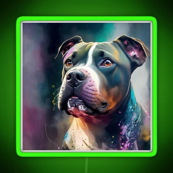 Staffordshire Bull Terrier RGB Neon Sign