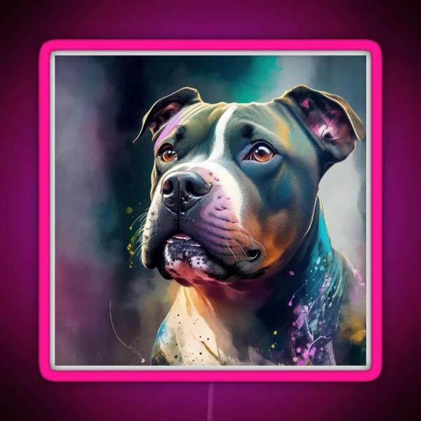 Staffordshire Bull Terrier RGB Neon Sign