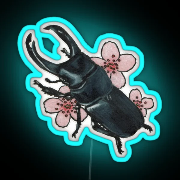 Stag Beetle RGB Neon Sign