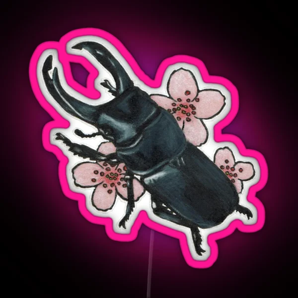Stag Beetle RGB Neon Sign