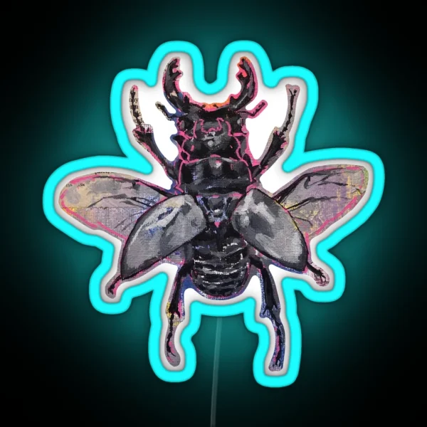 Stag Beetle RGB Neon Sign