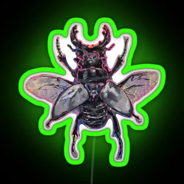 Stag Beetle RGB Neon Sign