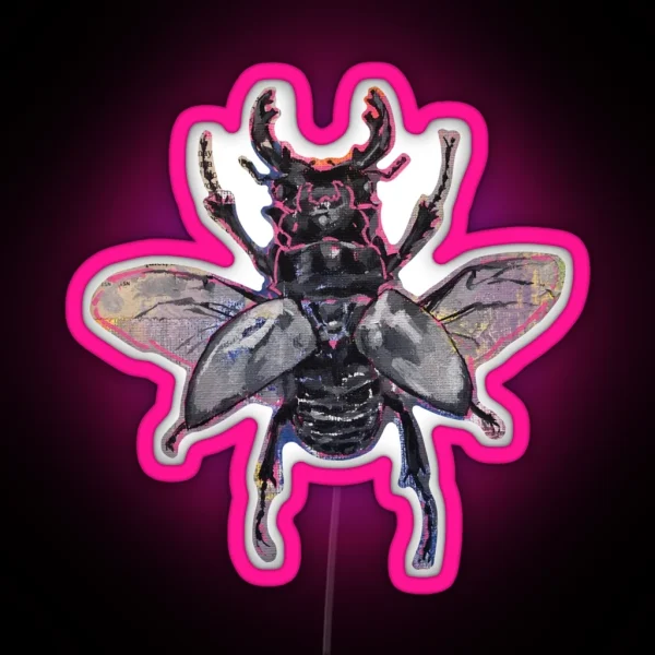 Stag Beetle RGB Neon Sign