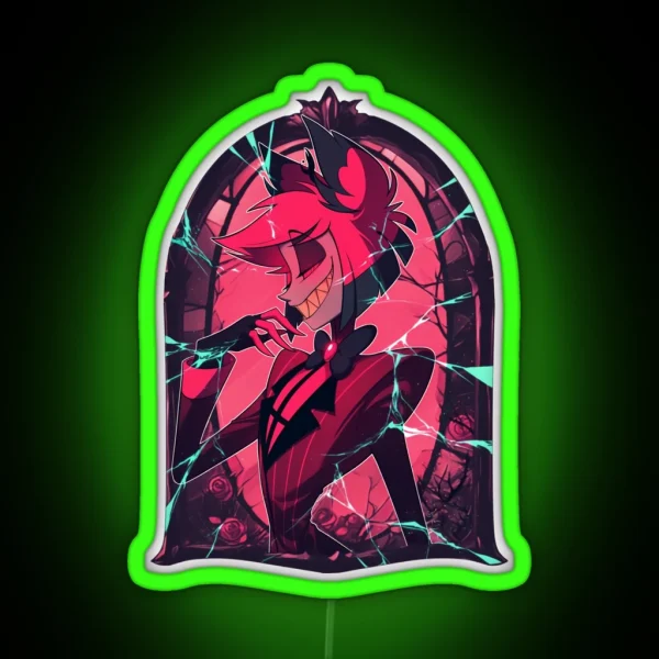 Stained Glass Alastor Cracked RGB Neon Sign