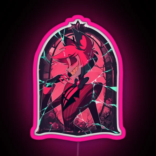 Stained Glass Alastor Cracked RGB Neon Sign