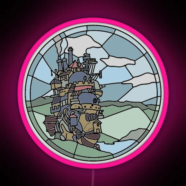Stained Glass Howl S Moving Castle RGB Neon Sign