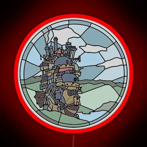 Stained Glass Howl S Moving Castle RGB Neon Sign