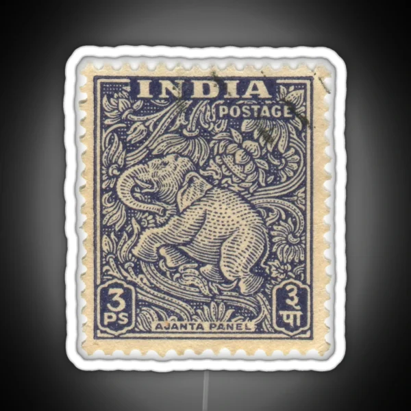 Stamp India Elephant 3ps RGB Neon Sign