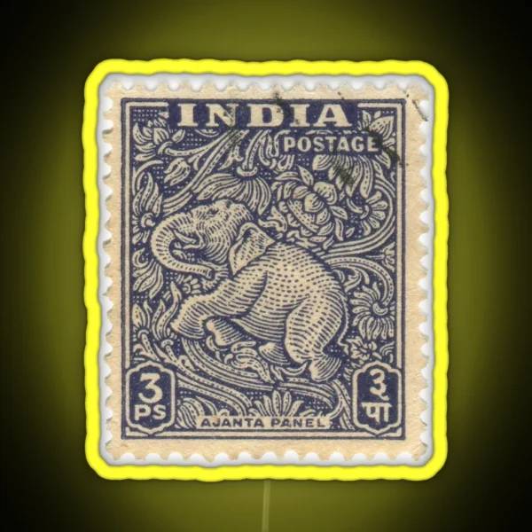 Stamp India Elephant 3ps RGB Neon Sign