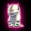 Neon pink sign featuring an illustration of Appa, a flying bison from the animated TV series Avatar: The Last Airbender.