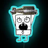 RGB neon sign featuring the Stanley Cup logo in blue, inspired by DoodleBob from SpongeBob SquarePants.