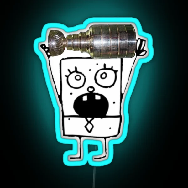 Stanley Cup Doodlebob RGB Neon Sign