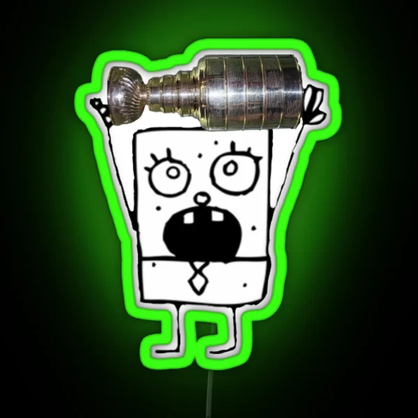 Stanley Cup Doodlebob RGB Neon Sign