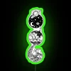 Neon RGB sign featuring a stylized star dust to sea foam design with green accents.