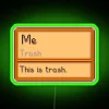 Neon trash can with a smiling face from Stardew Valley