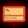 Stardew Valley trash item surprise revealed under RGB neon sign.