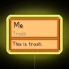 Stardew Valley trash can with a neon sign, symbolizing a quirky in-game item.