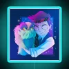 Starkid's Wiggly and Gary RGB neon sign in blue color scheme.