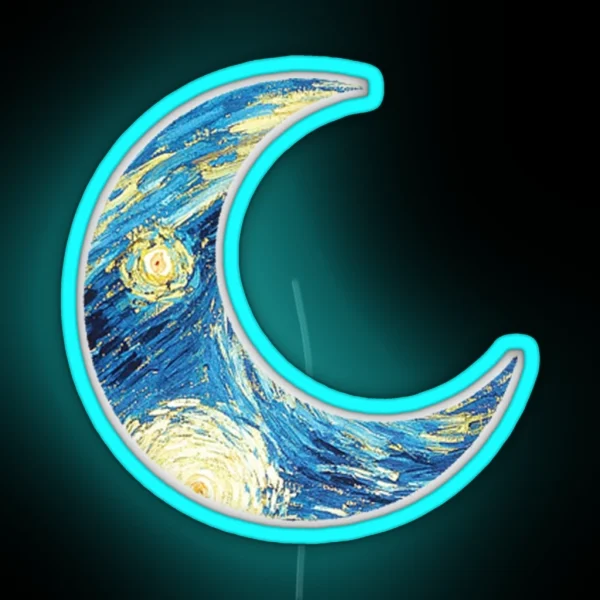 Starry Moon RGB Neon Sign