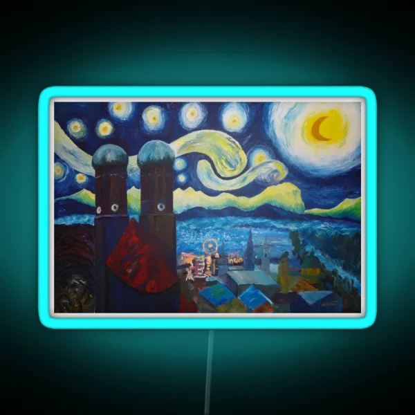 Starry Munich With Oktoberfest RGB Neon Sign
