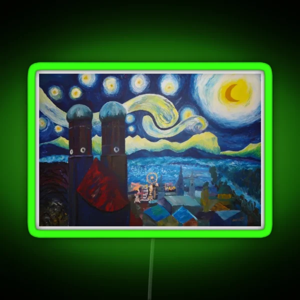 Starry Munich With Oktoberfest RGB Neon Sign