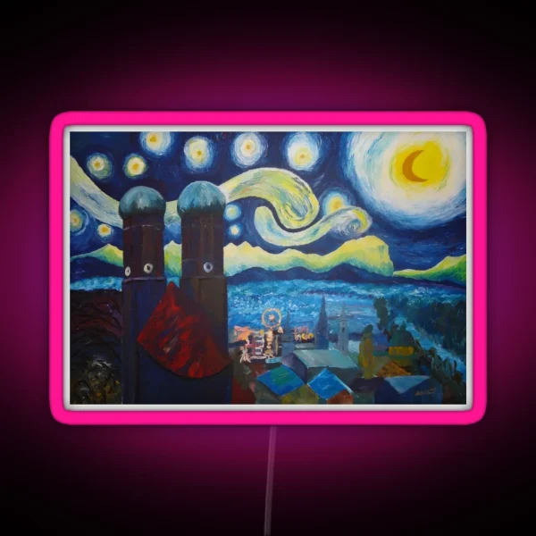 Starry Munich With Oktoberfest RGB Neon Sign