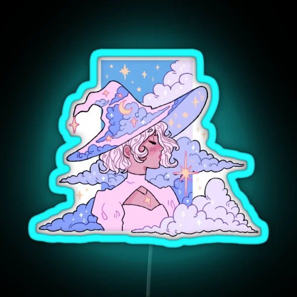 Starry Night Witch RGB Neon Sign