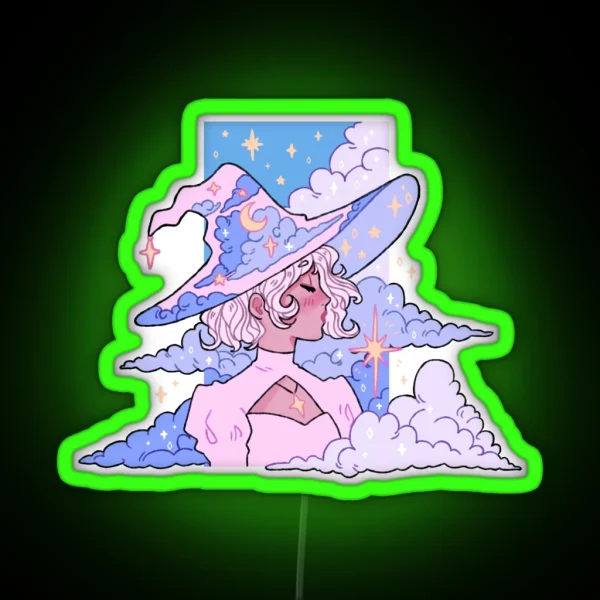 Starry Night Witch RGB Neon Sign