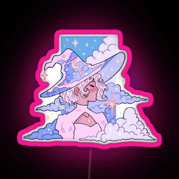 Starry Night Witch RGB Neon Sign