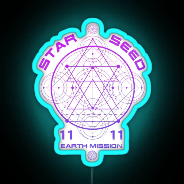 Starseed Sacred Geometry Earth Mission 11 11 RGB Neon Sign