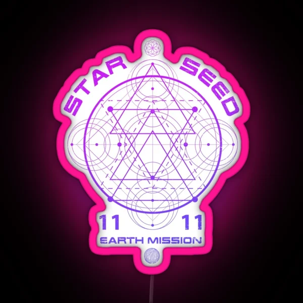 Starseed Sacred Geometry Earth Mission 11 11 RGB Neon Sign