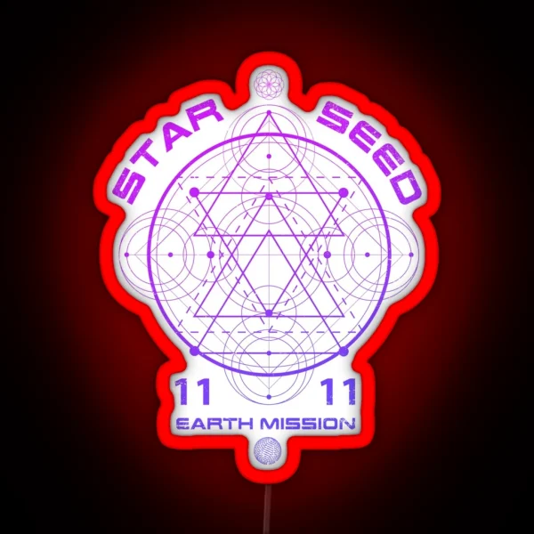 Starseed Sacred Geometry Earth Mission 11 11 RGB Neon Sign