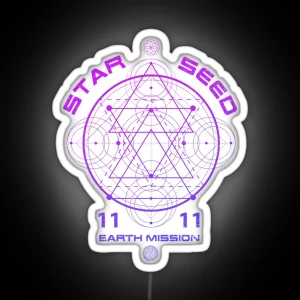Starseed Sacred Geometry Earth Mission 11 11 RGB Neon Sign